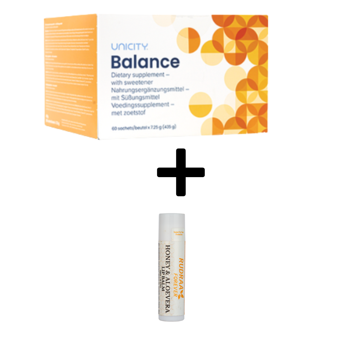 Unicity Balance (30 Sachets)-FREE Rudraa Forever Honey & Aloevera Lip Balm