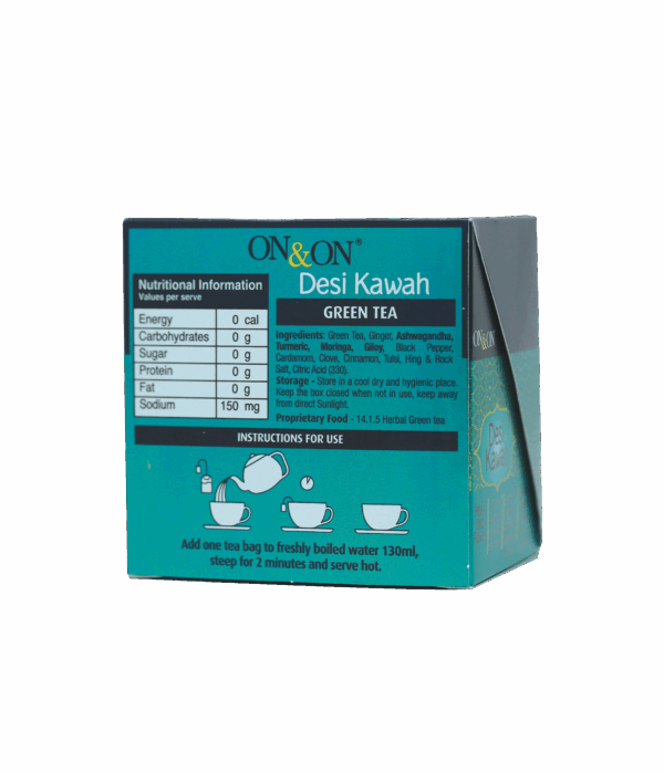 On & On Masala Kahwa Green Tea Blend 10 Tea bags - Image 2